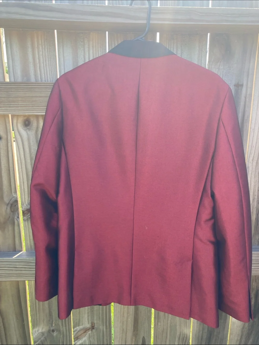 INC International Concepts Wine Red Blazer with Black Trim & Matching Pants